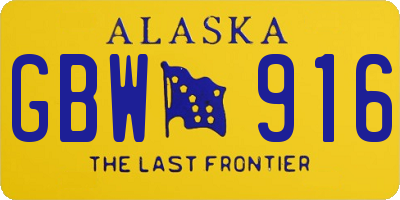AK license plate GBW916