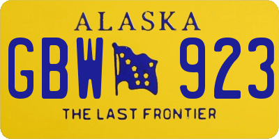 AK license plate GBW923