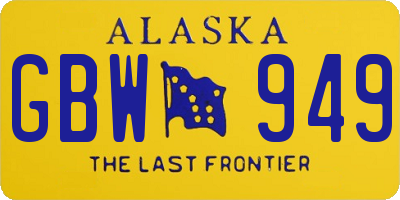 AK license plate GBW949