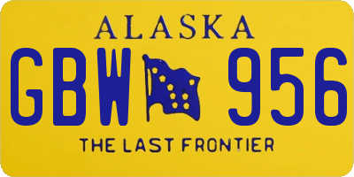 AK license plate GBW956