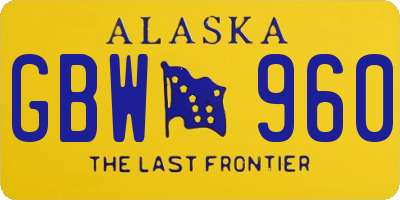 AK license plate GBW960