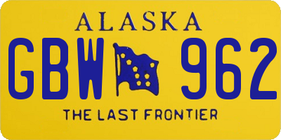 AK license plate GBW962
