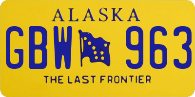 AK license plate GBW963