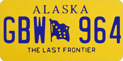 AK license plate GBW964