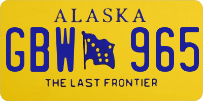 AK license plate GBW965