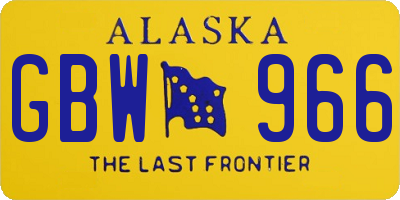 AK license plate GBW966