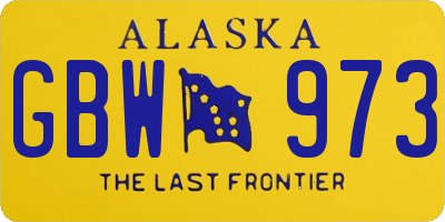 AK license plate GBW973