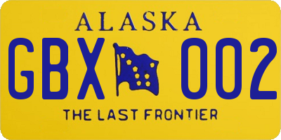 AK license plate GBX002