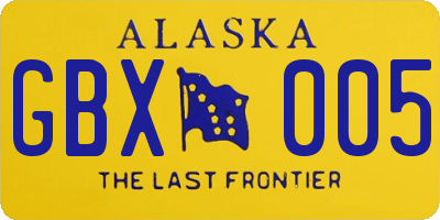 AK license plate GBX005