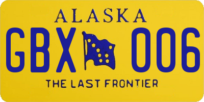 AK license plate GBX006