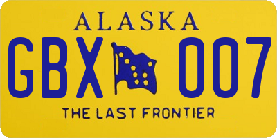 AK license plate GBX007