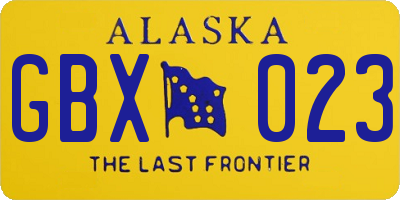 AK license plate GBX023