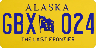 AK license plate GBX024