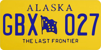 AK license plate GBX027
