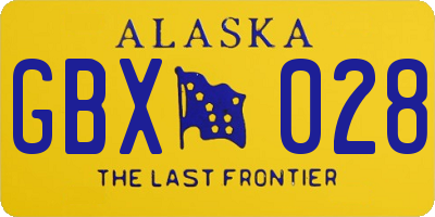 AK license plate GBX028