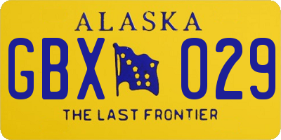 AK license plate GBX029