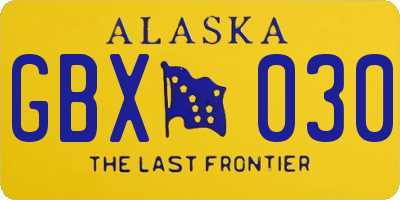 AK license plate GBX030