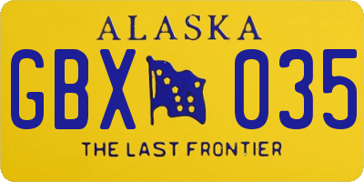 AK license plate GBX035