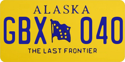 AK license plate GBX040