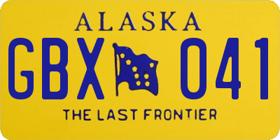AK license plate GBX041