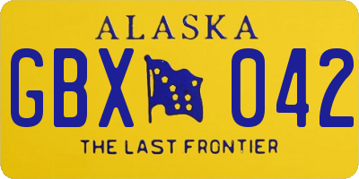 AK license plate GBX042