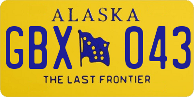 AK license plate GBX043