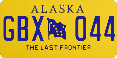 AK license plate GBX044