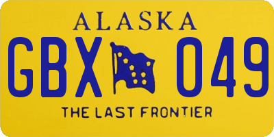 AK license plate GBX049