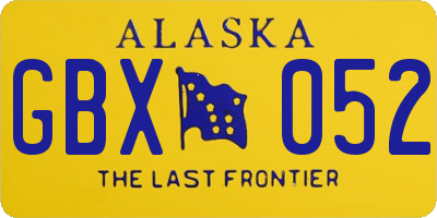 AK license plate GBX052