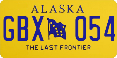 AK license plate GBX054