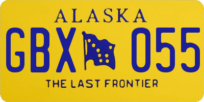 AK license plate GBX055