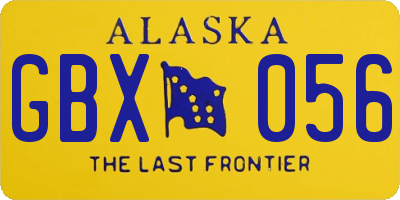 AK license plate GBX056