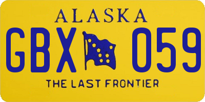 AK license plate GBX059