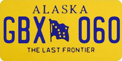 AK license plate GBX060