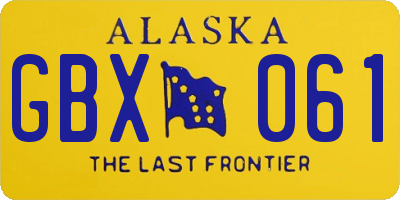 AK license plate GBX061