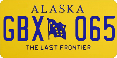 AK license plate GBX065