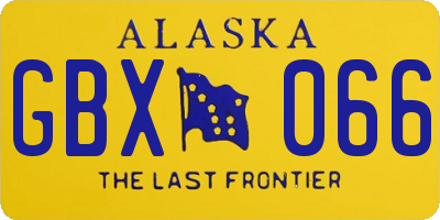 AK license plate GBX066