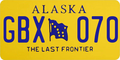 AK license plate GBX070