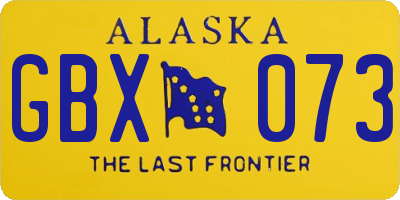 AK license plate GBX073