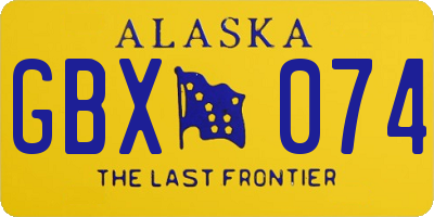 AK license plate GBX074