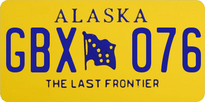 AK license plate GBX076