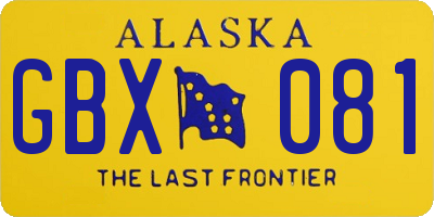 AK license plate GBX081