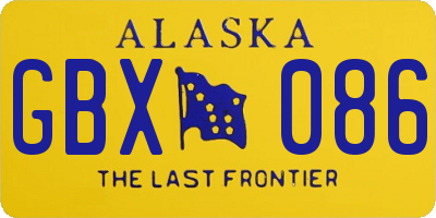 AK license plate GBX086