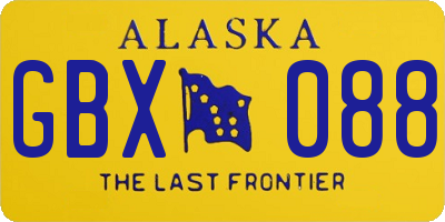AK license plate GBX088