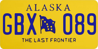 AK license plate GBX089