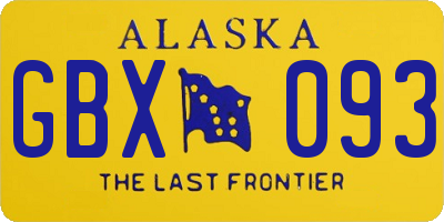 AK license plate GBX093