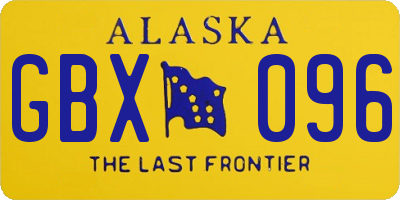 AK license plate GBX096