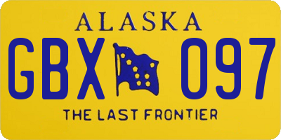 AK license plate GBX097