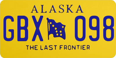 AK license plate GBX098