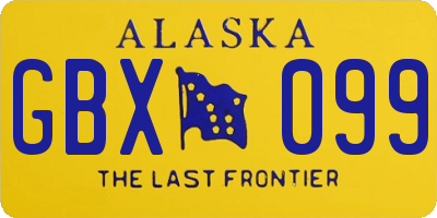 AK license plate GBX099